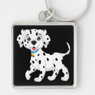 Cute Puppy Dog Gift Black White Dalmatian  Key Ring