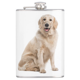 Cute Puppy Dog Gift Golden Retriever Hip Flask