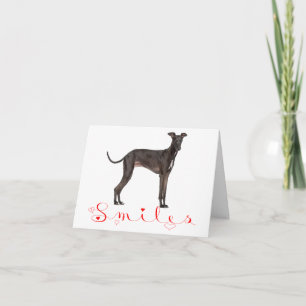 Cute Puppy Dog Greyhound Miss You Love Hello Card