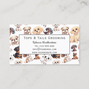 Cute Puppy Dog Grooming Business Card