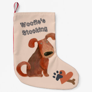 Cute Puppy Dog Holiday Small Christmas Stocking