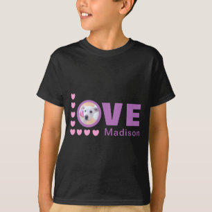 Cute Puppy Dog Love Hearts Valentines Day Lavender T-Shirt
