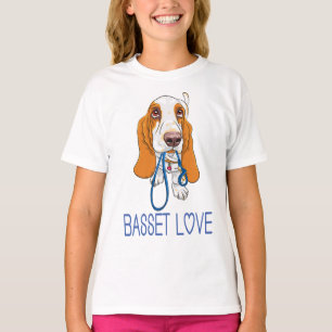 Cute Puppy Dog Lover Gift Cartoon Basset Hound T-Shirt