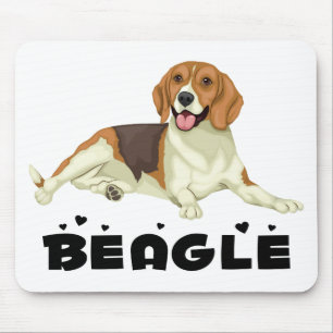 Cute Puppy Dog Lover Gift Cartoon Beagle Mouse Pad