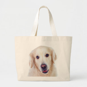 Cute Puppy Dog Lover Gift Golden Retriever Large Tote Bag