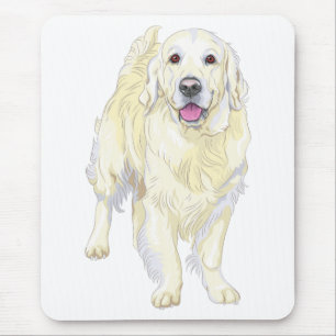 Cute Puppy Dog Lover Gift Golden Retriever Mouse Pad