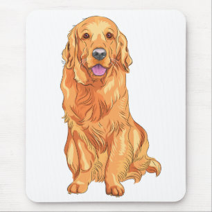 Cute Puppy Dog Lover Gift Golden Retriever Mouse Pad