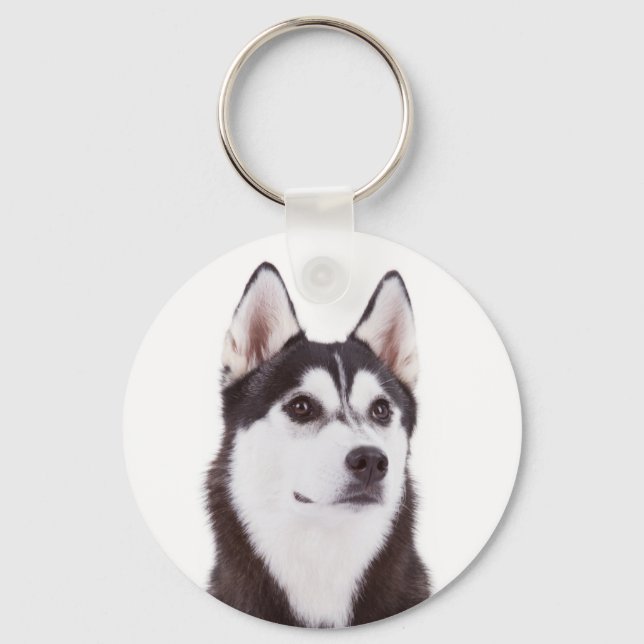 Cute Puppy Dog Lover Gift Siberian Husky  Key Ring (Front)