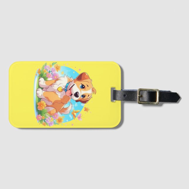 Cute Puppy Dog  Luggage Tag (Front Horizontal)