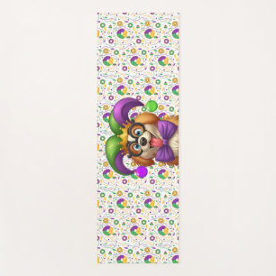 Cute puppy dog Mardi Gras in jester hat Yoga Mat