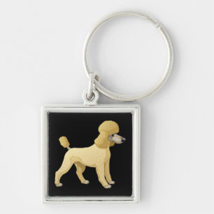Cute Puppy Dog Mum Gift Black Apricot Poodle Key Ring