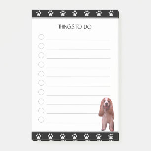 Cute Puppy Dog on Black & White Things To Do Post-it Notes