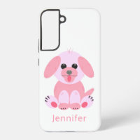 Cute Puppy Dog Personalised Pink Cartoon