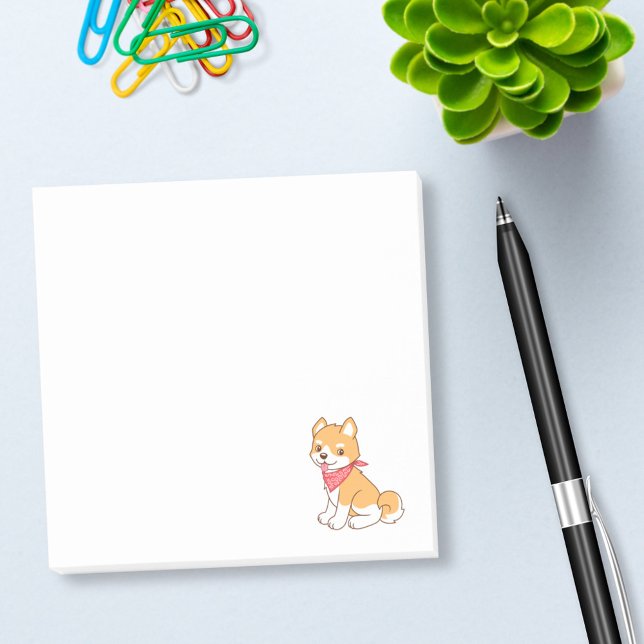 Cute Puppy Dog Shiba Inu Post-it Notes (Creator Uploaded)