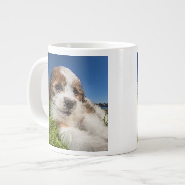 Cute puppy dog (Shitzu) Large Coffee Mug (Front Left)