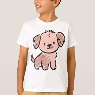 Cute Puppy Dog Sketch - Adorable Hand-Drawn Pet T-Shirt