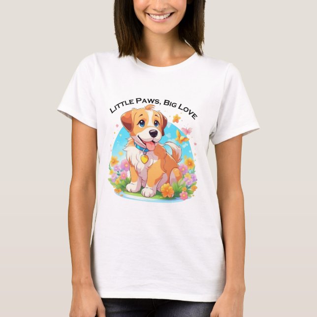 Cute Puppy Dog  T-Shirt (Front)