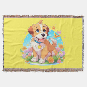 Cute Puppy Dog  Throw Blanket
