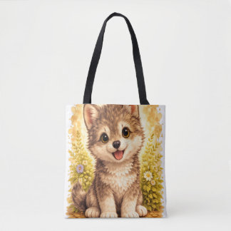 Cute Puppy Dog Tote Bag Kawaii Animal Gift