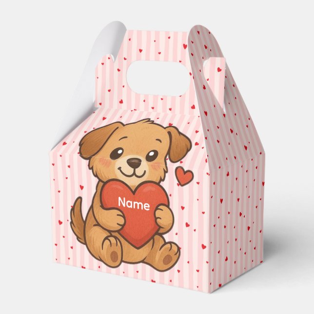 Cute puppy/dog Valentine's day Favour Box (Front Side)
