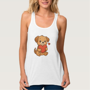 Cute puppy/dog Valentine's day Singlet