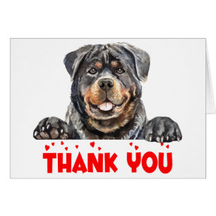 Cute Puppy Dog Watercolor Rottweiler Thank You