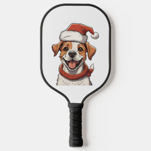 Cute Puppy Dog wearing Christmas Hat Classic T-Shi Pickleball Paddle