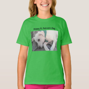 Cute Puppy Dog Wearing Scarf St. Patrick's Day T-S T-Shirt