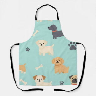 Cute Puppy Dogs Pattern Apron