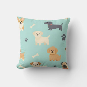 Cute Puppy Dogs Pattern Cushion
