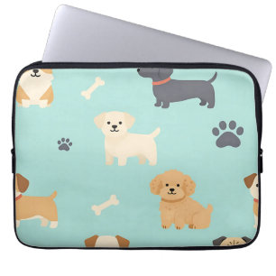 Cute Puppy Dogs Pattern Laptop Sleeve