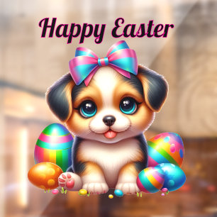 Cute Puppy Easter Eggs Spring Holiday Art