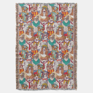 Cute Puppy Fashion Pattern Throw Blanket