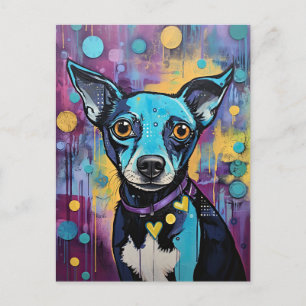 Cute Puppy Funny Dog Mixed Media Animal Pet  Postcard