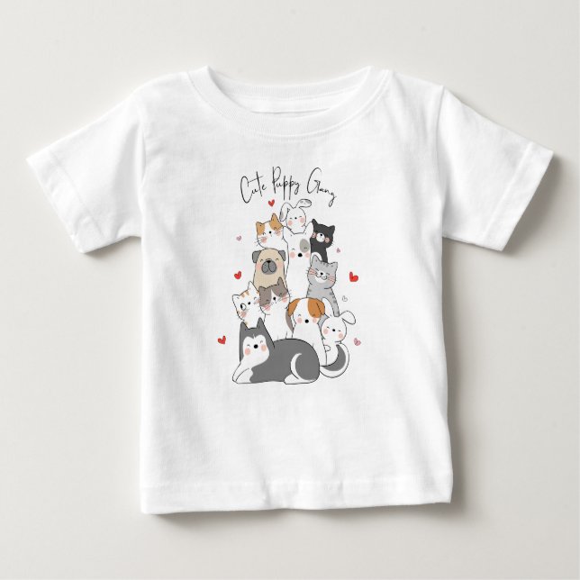 Cute Puppy Gang Baby T-Shirt (Front)