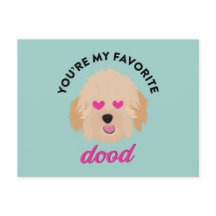 Cute Puppy Goldendoodle Valentine's Day Card