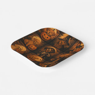 Cute Puppy Halloween Paper Plate