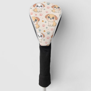 Cute Puppy Hearts Watercolor Pattern (6) Golf Head Cover