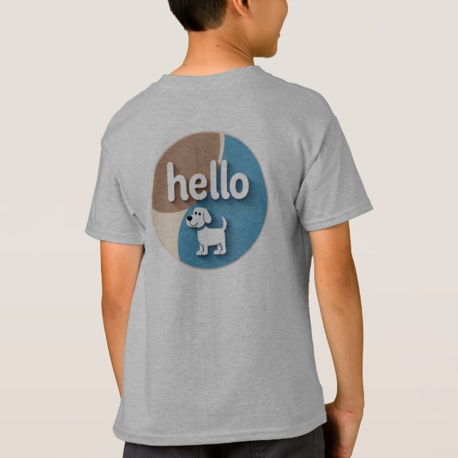 Cute Puppy “Hello” Graphic T-Shirt (Back)