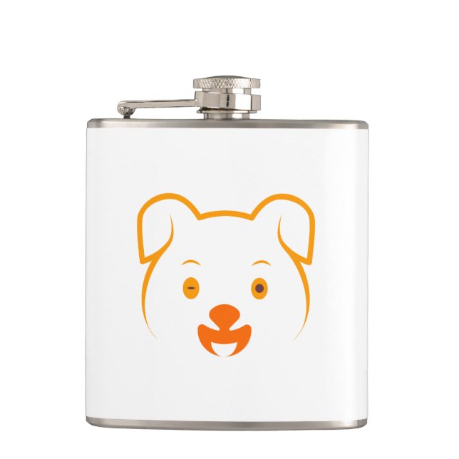 Cute Puppy Hip Flask (Front)