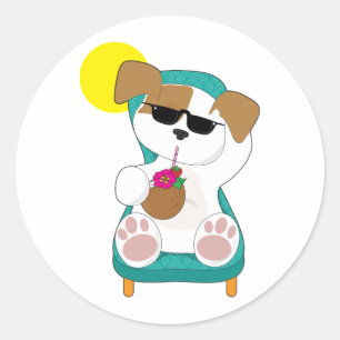 Cute Puppy Holiday Classic Round Sticker