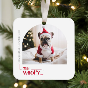 Cute Puppy Holiday Dog Photo Christmas Ceramic Ornament