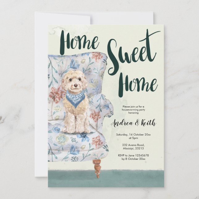 Cute Puppy Housewarming Party Invitation (Front)