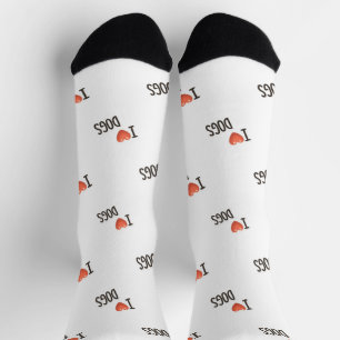 Cute Puppy I Love Dogs Pattern Crew Socks