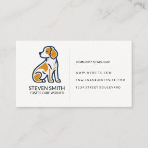 Cute Puppy Illustration Animal Store Business Card