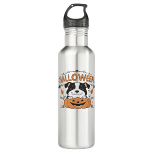 Cute Puppy in Pumpkin � Halloween Dog Illustration 710 Ml Water Bottle