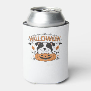 Cute Puppy in Pumpkin � Halloween Dog Illustration Can Cooler