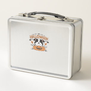 Cute Puppy in Pumpkin � Halloween Dog Illustration Metal Lunch Box