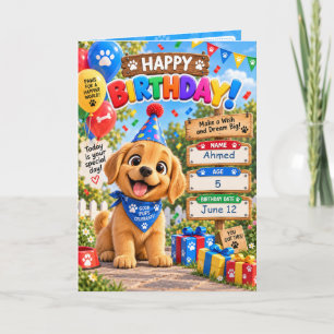 Cute Puppy Kids Birthday – Paw-some Celebration Card