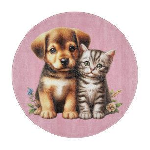 Cute puppy/kitten cutting board